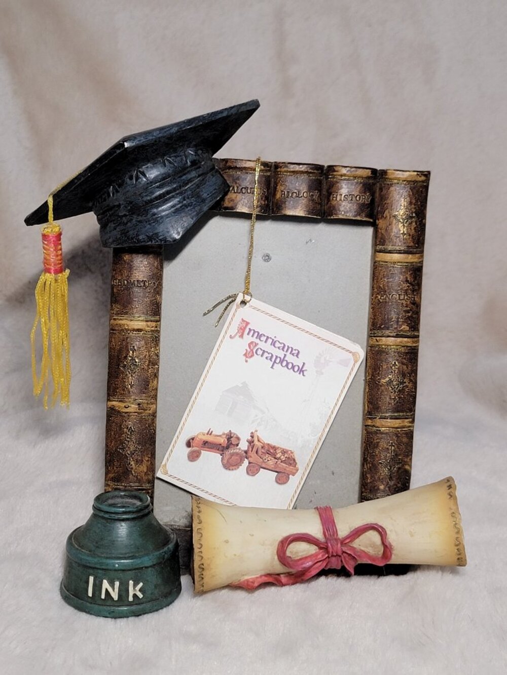 Vintage Americana Scrapbook Graduation Picture Frame 3-D 4" x 6" Photograph NWT
